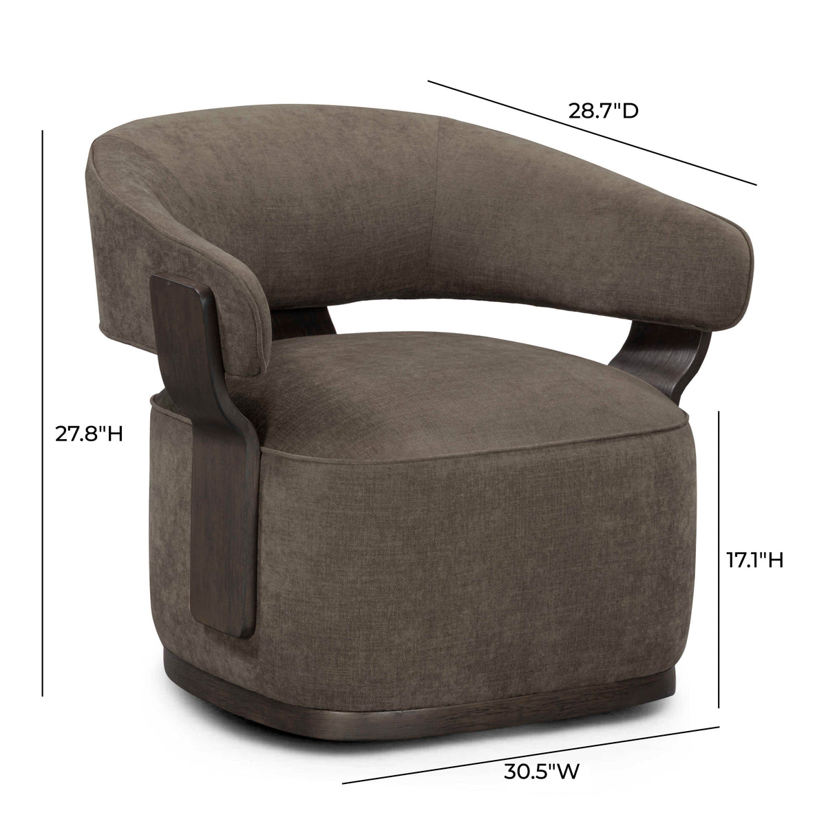 TOV Furniture Madison Mink Performance Swivel Chair