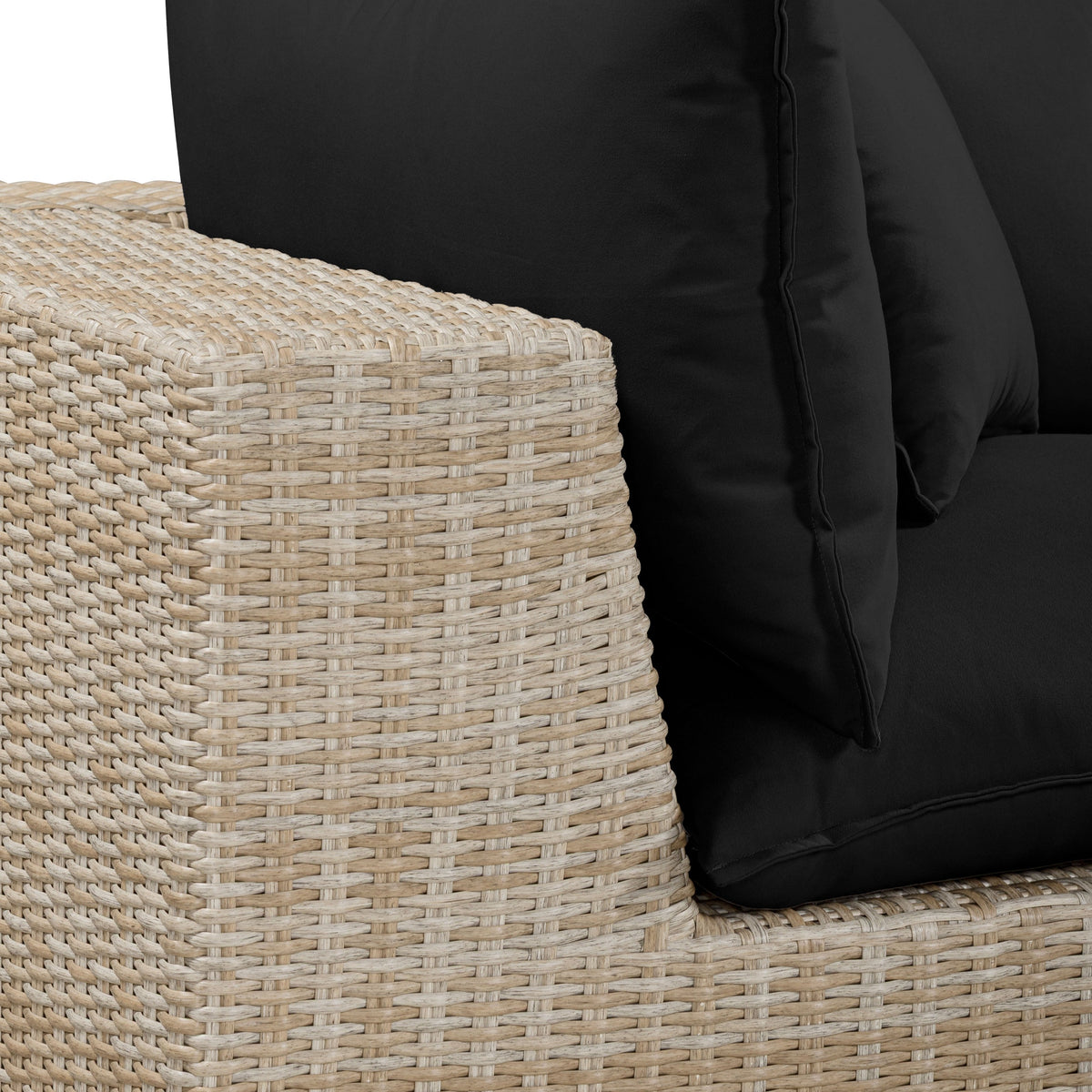 TOV Furniture Cali Black Performance Wicker 4-Piece Outdoor Sectional Sofa