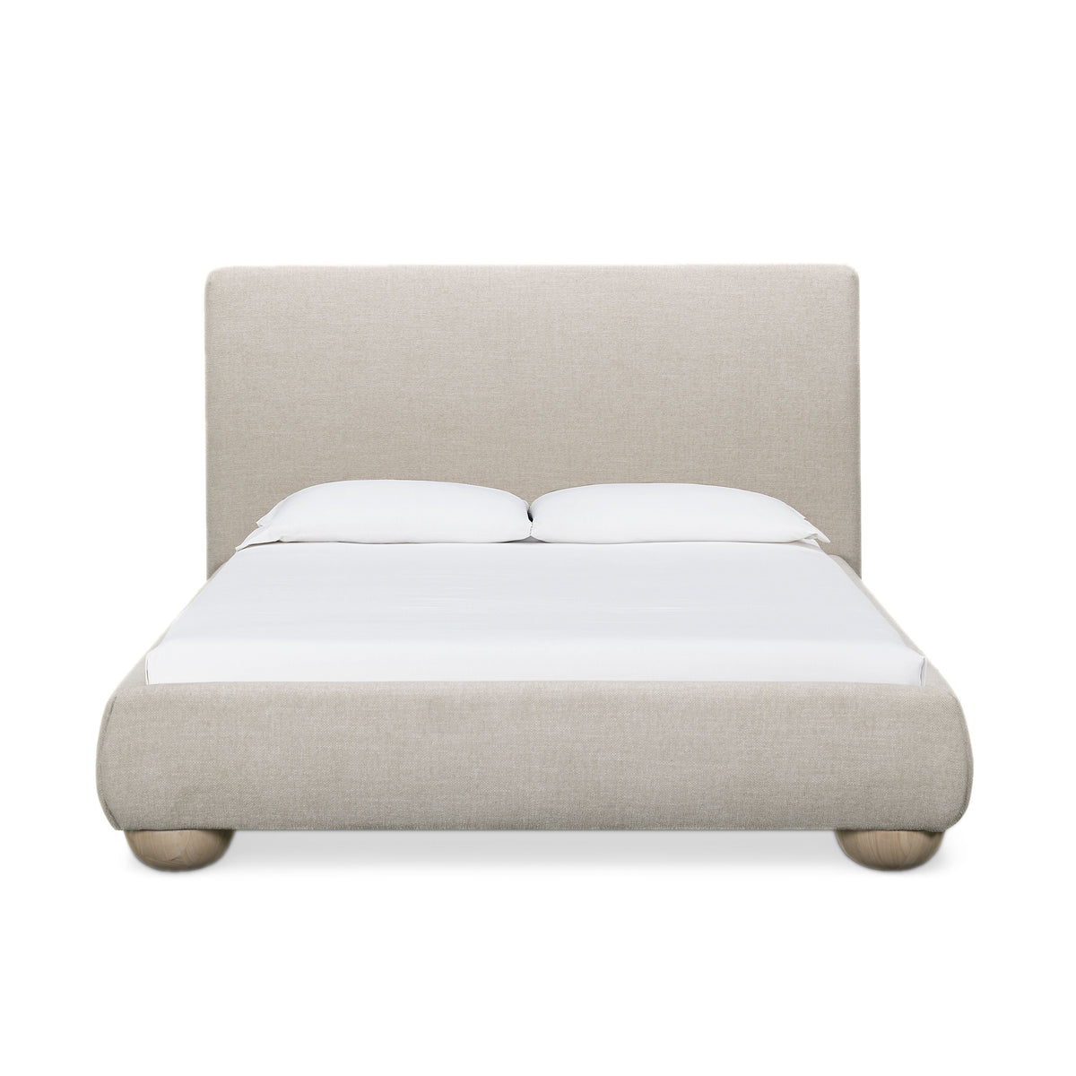TOV Furniture Rayne Textured Bed in cream woven fabric, primary product view