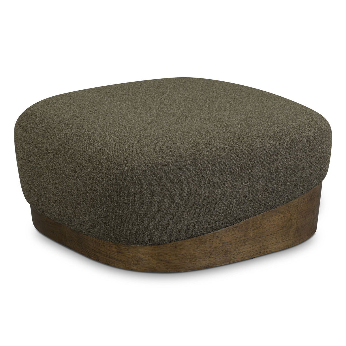 TOV Furniture Domina Kale Green Boucle Ottoman in kale green boucle, primary product view