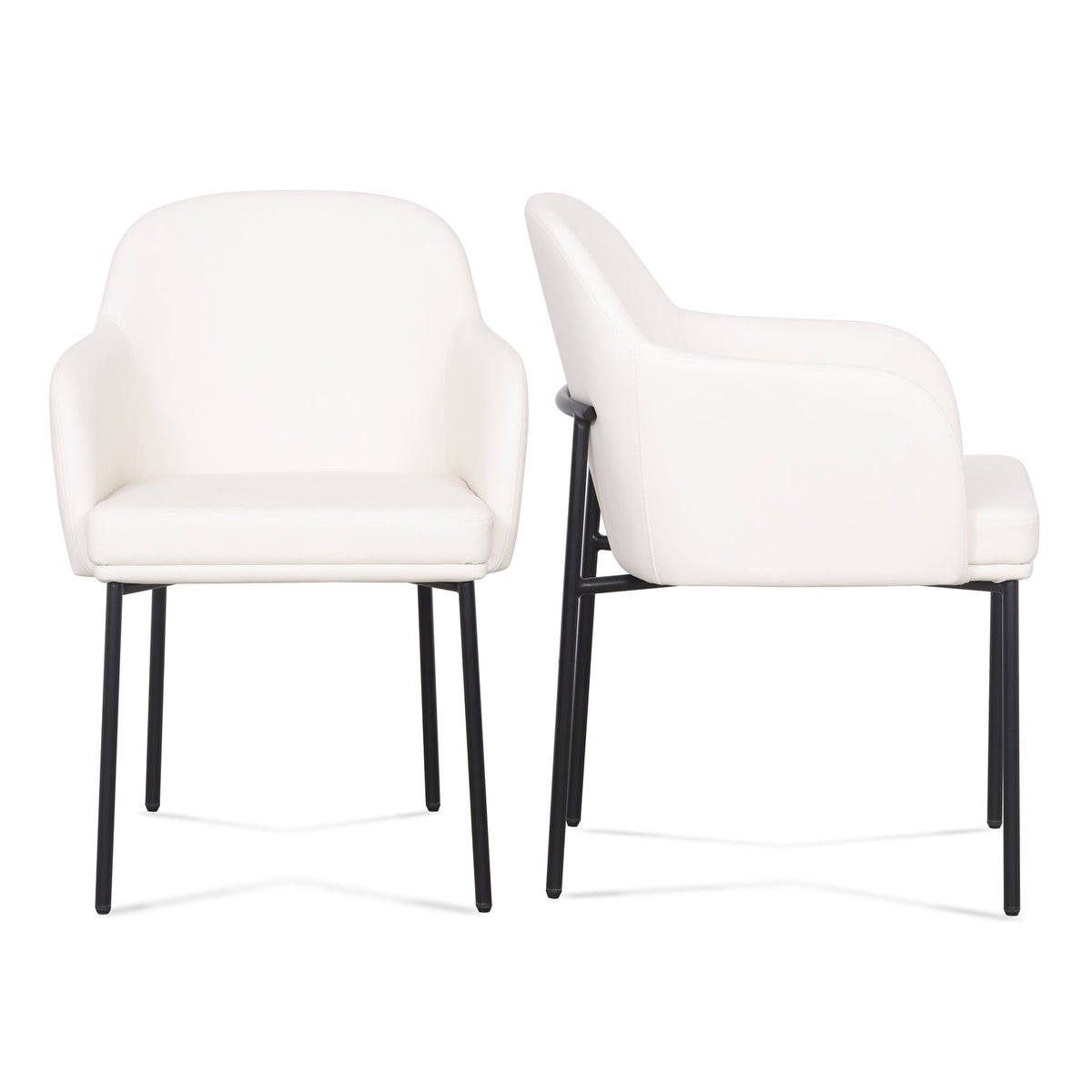 TOV Furniture Sydney Performance Vegan Leather Armchair - Set of 2 in cream vegan leather, primary product view