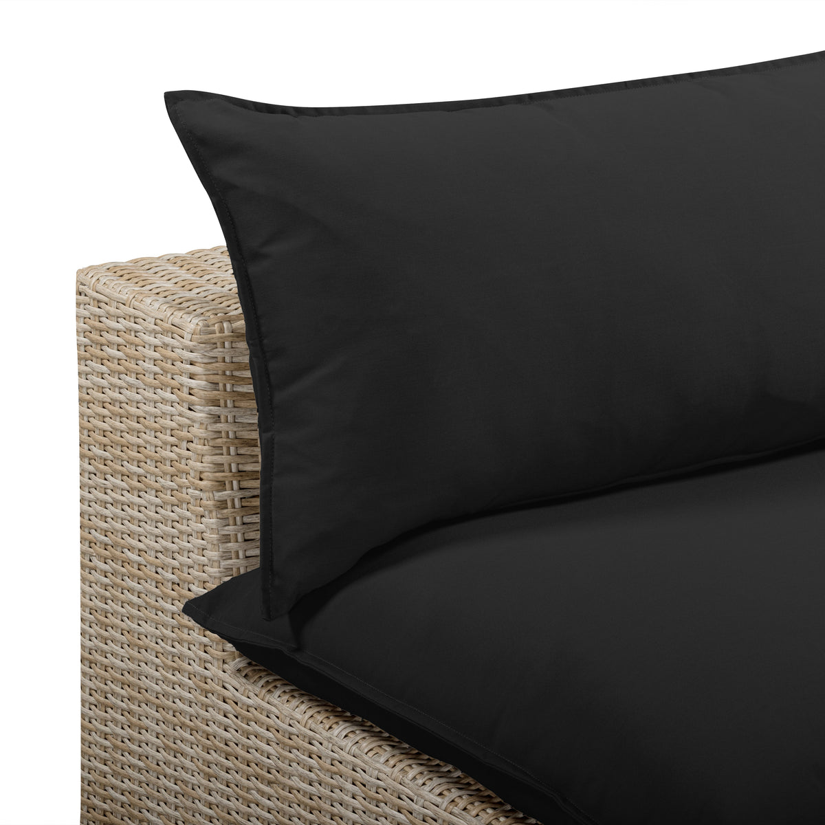 TOV Furniture Cali Black Performance Wicker Outdoor Armless Chair