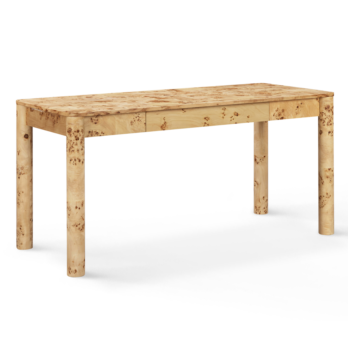 TOV Furniture Berri 60in Natural Burl 3-Drawer Work Desk in natural burl veneer, primary product view