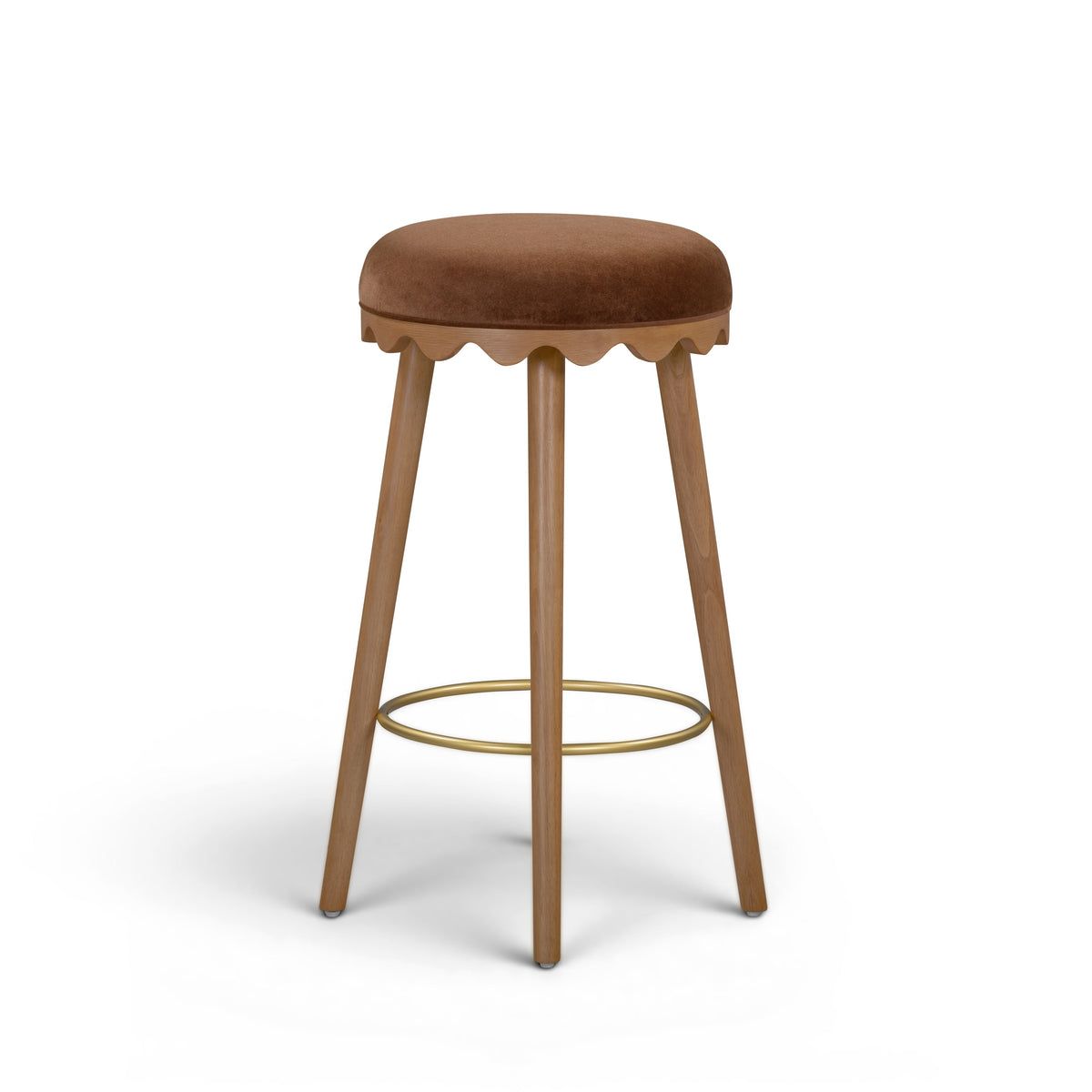 TOV Furniture Oodle Bronze Performance Vegan Mohair Bar Stool