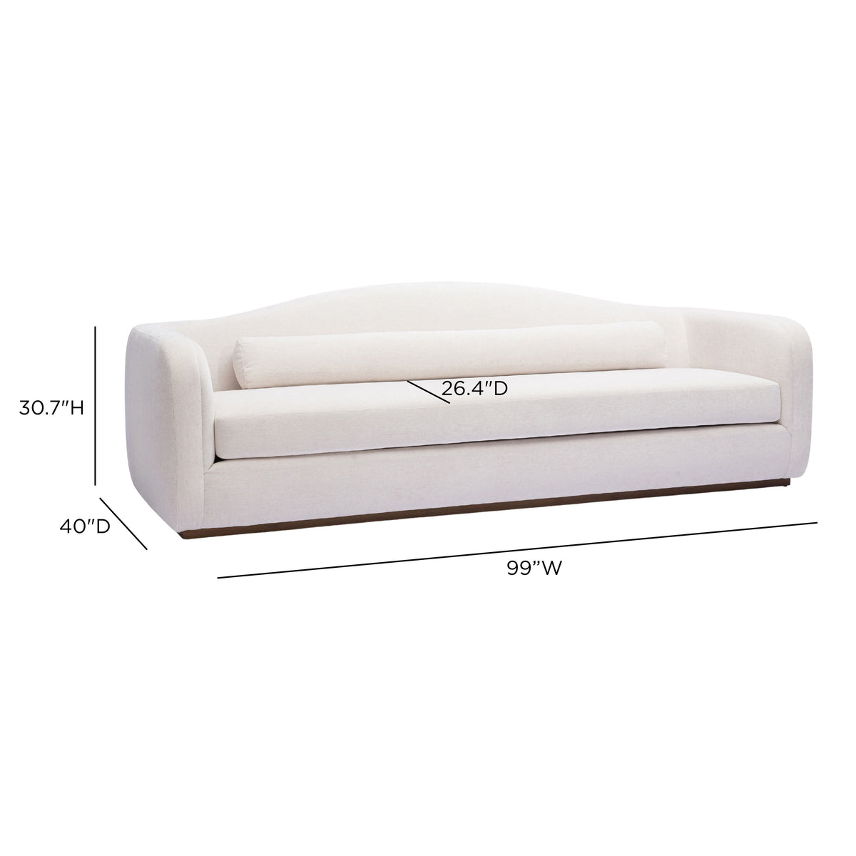 TOV Furniture Camille Cream 99in Sofa