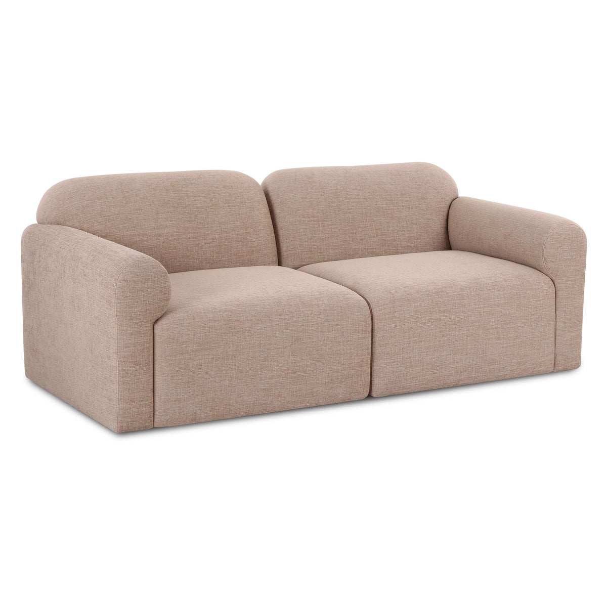 TOV Furniture Gorge Tan 81in Modular Loveseat in tan linen, primary product view