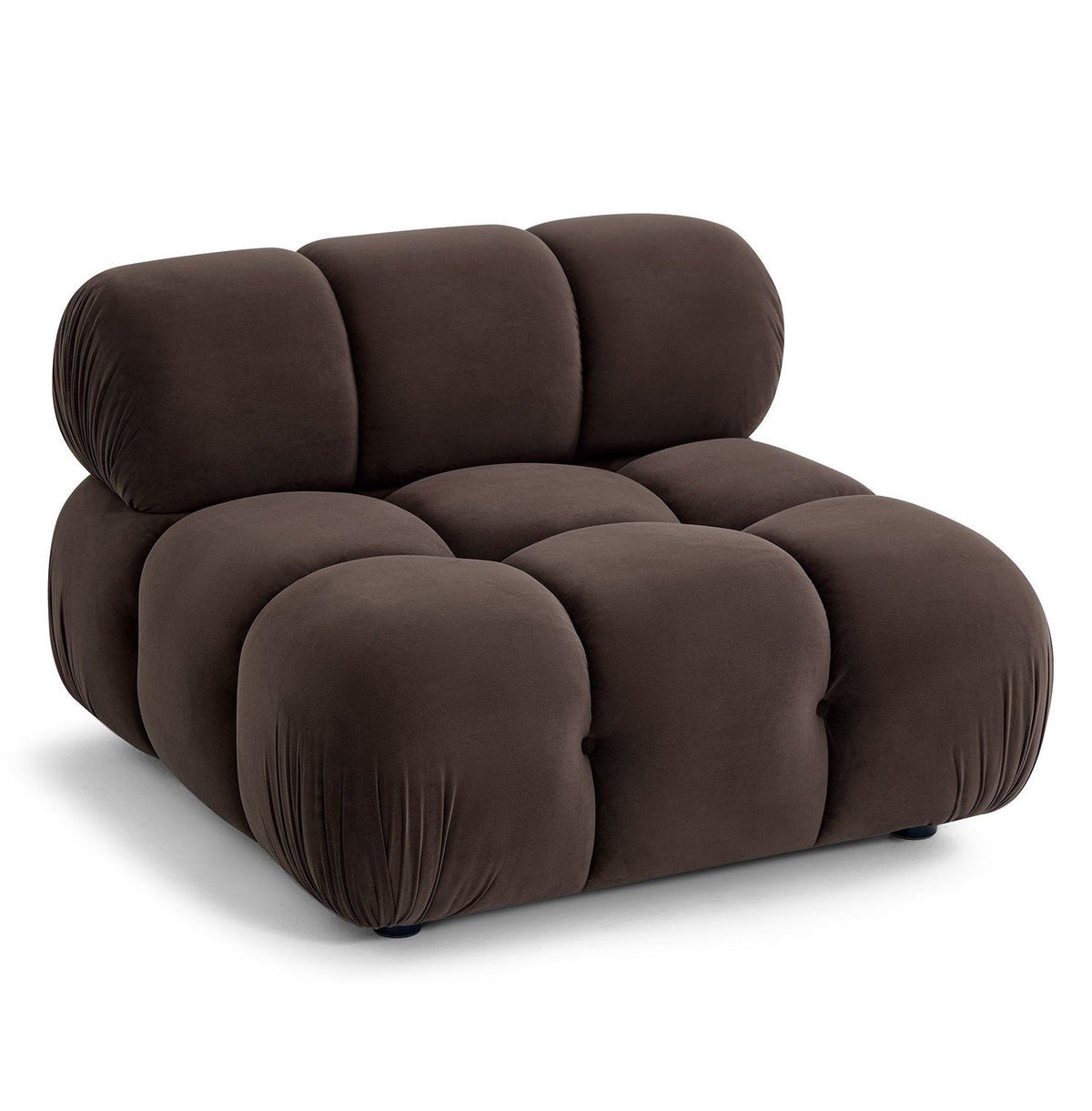 TOV Furniture Calliope Dark Brown Performance Modular Armless Chair in dark brown performance fabric, primary product view