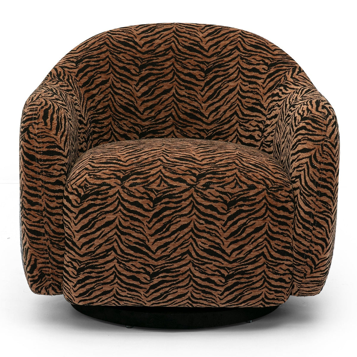 TOV Furniture Salma Swivel Accent Chair in animal-print jacquard, primary product view