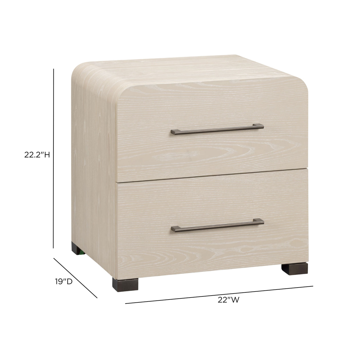 TOV Furniture Marissa Washed Ash 2-Drawer Nightstand