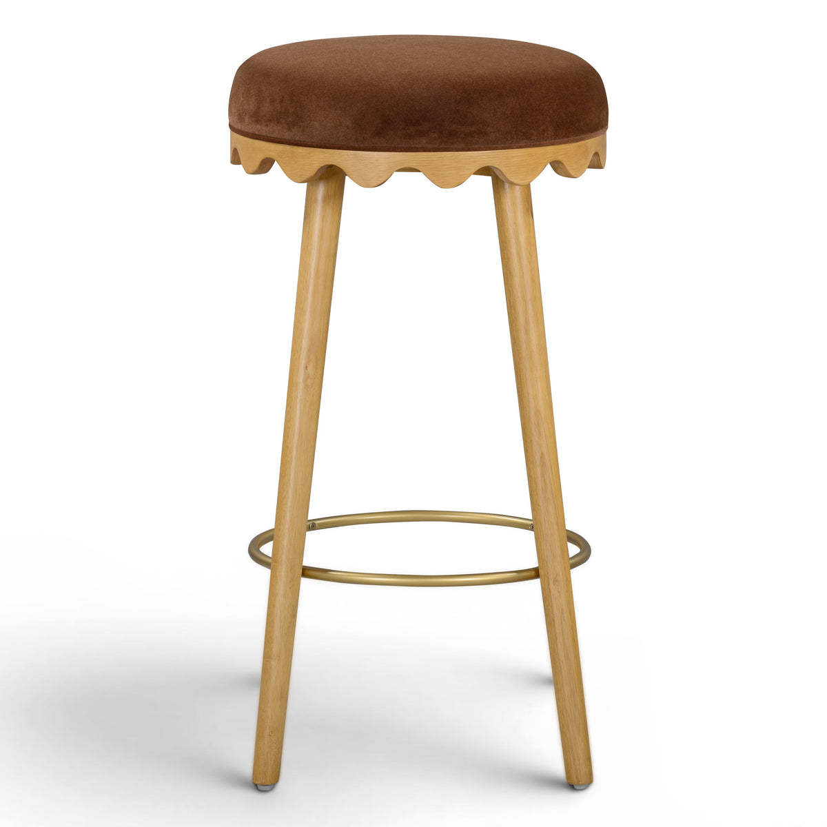 TOV Furniture Oodle Bronze Performance Vegan Mohair Bar Stool