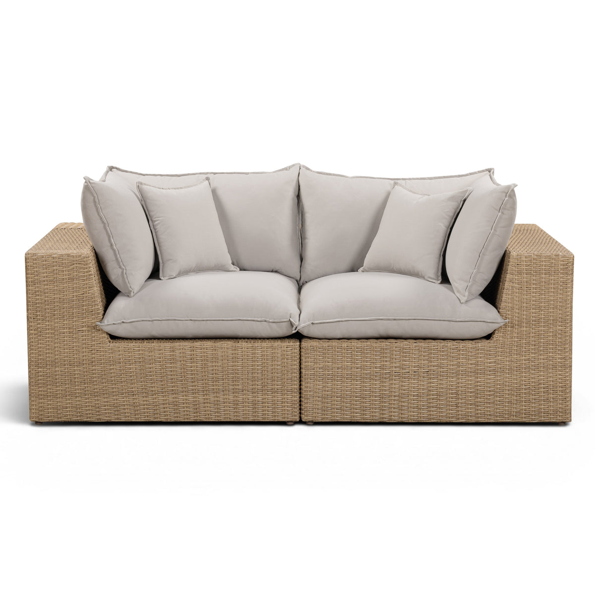 TOV Furniture Cali Gray 80in Performance Wicker Outdoor Loveseat