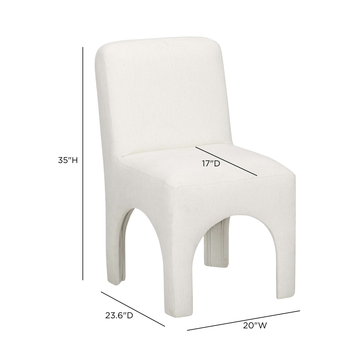 TOV Furniture Tomlin Cream Performance Chenille Dining Chair