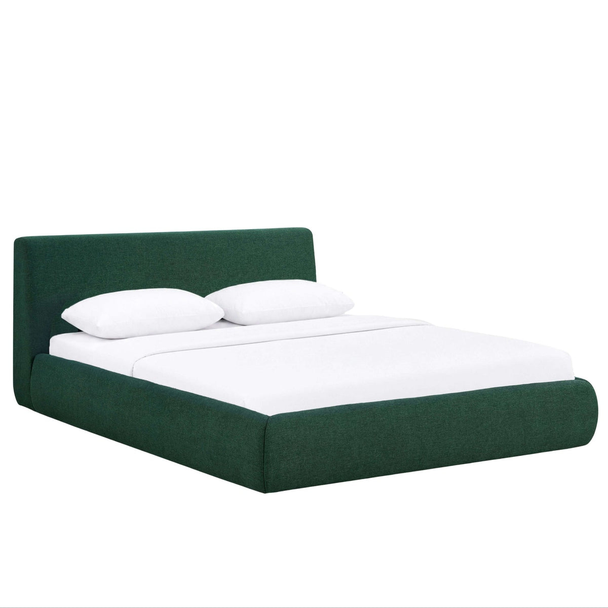 TOV Furniture Isla Forest Green Upholstered Bed in forest green chenille over a wood frame, primary product view