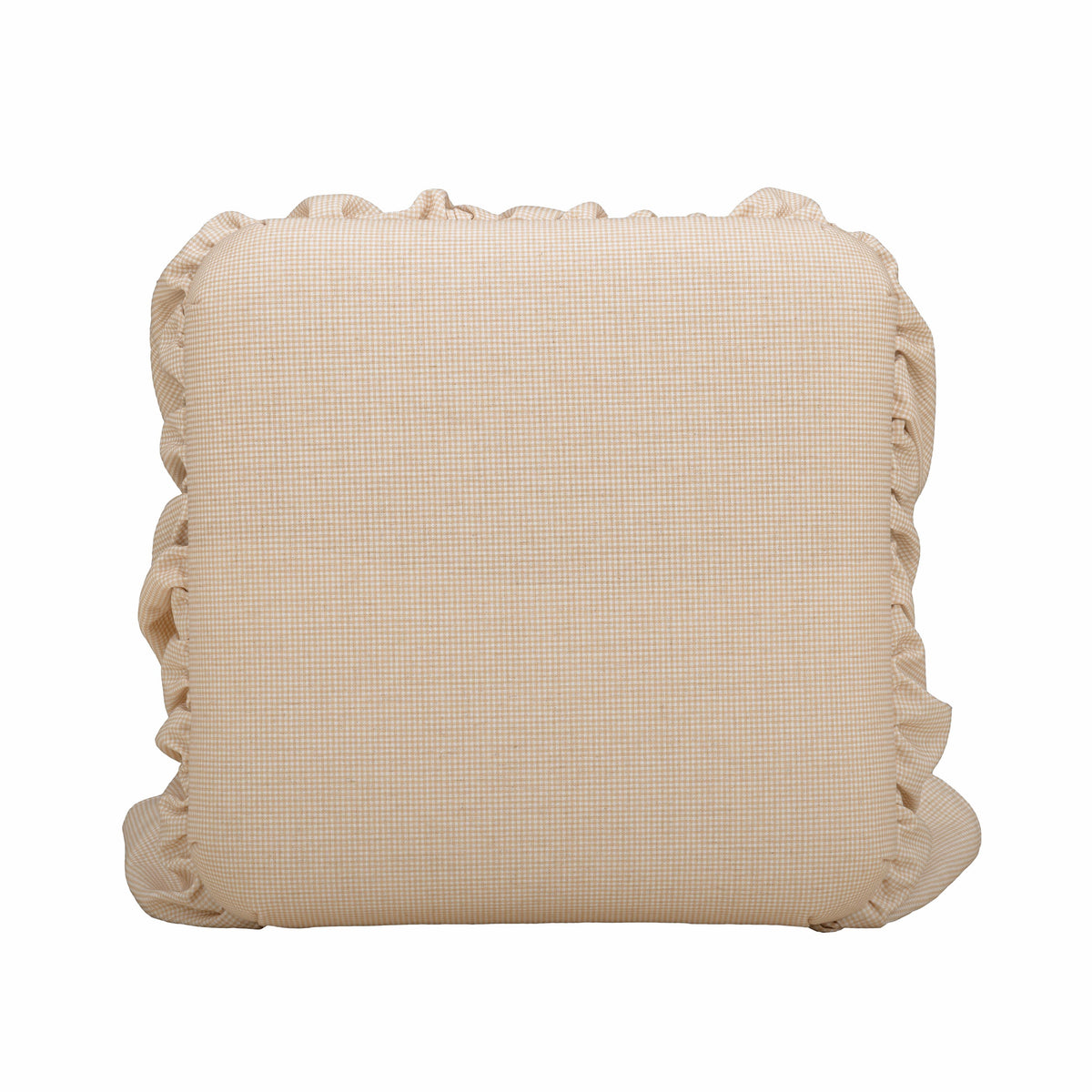 TOV Furniture Gertrude Yellow Gingham Performance Linen Skirted Ottoman