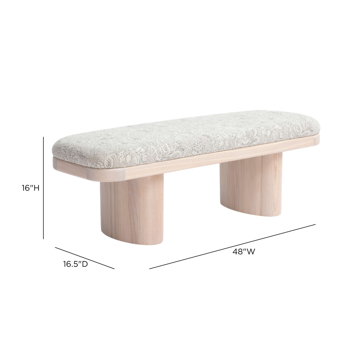 TOV Furniture Ollie 48in Upholstered Bench
