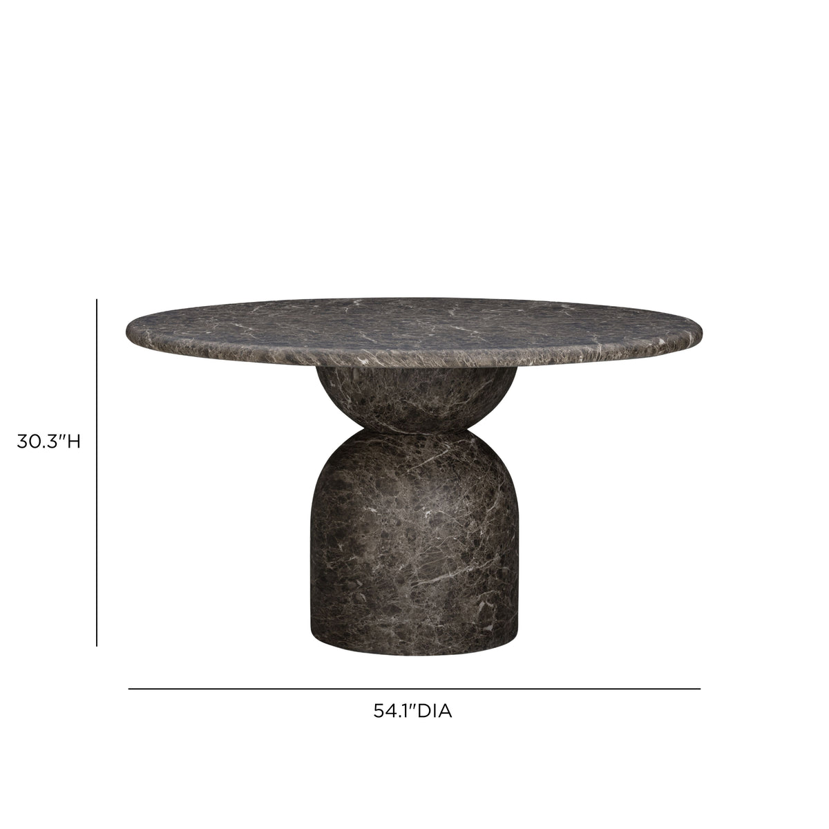 TOV Furniture Cynthia Dark Concrete Indoor/Outdoor Dining Table
