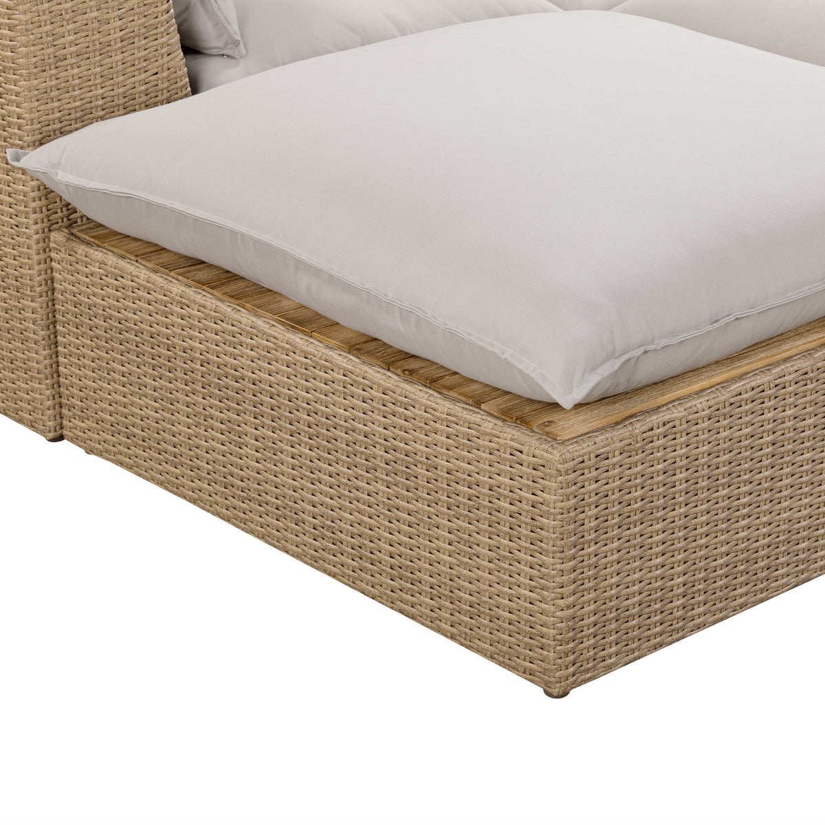 TOV Furniture Cali Gray Performance Wicker 4-Piece Outdoor Sectional Sofa