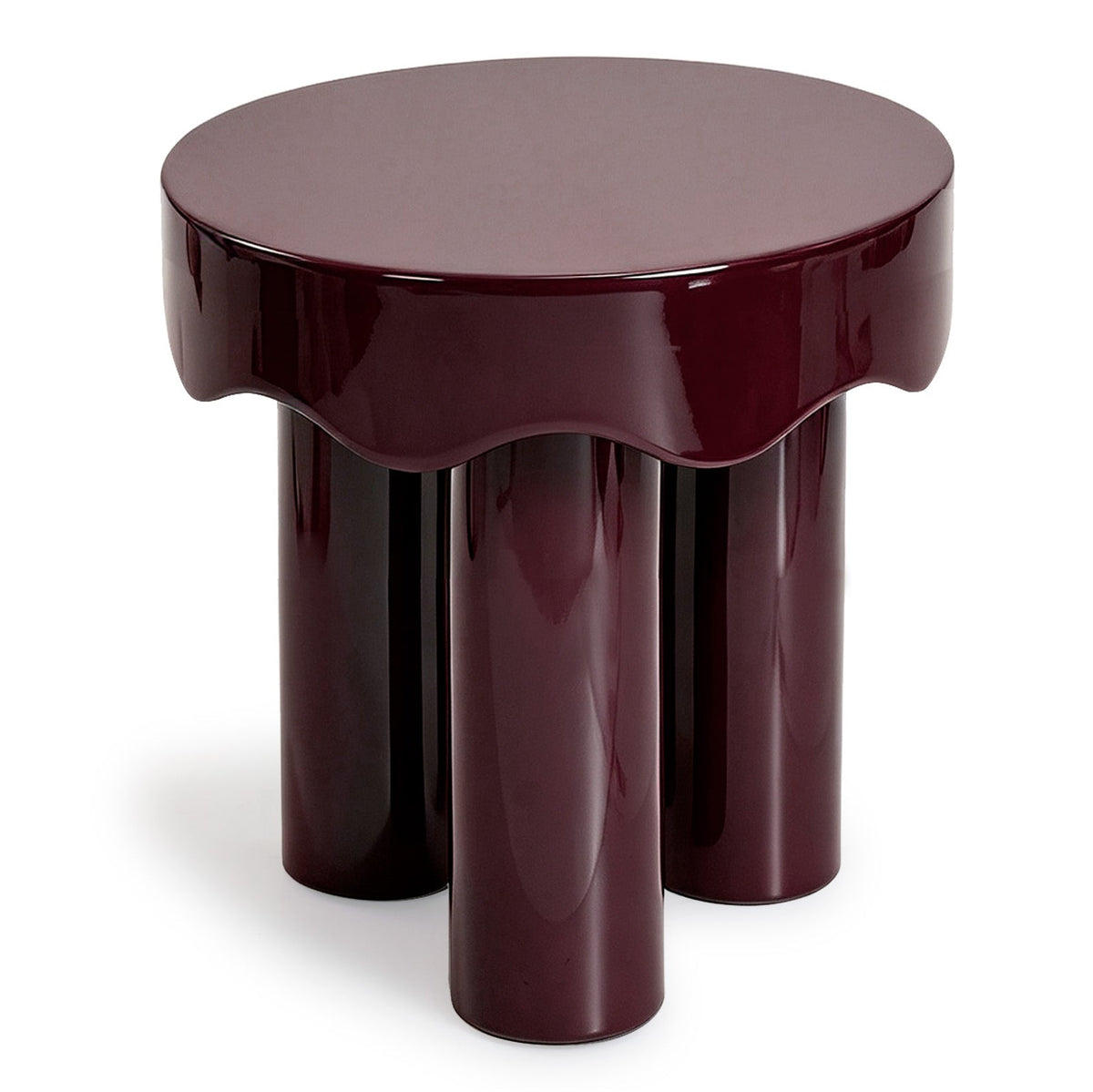 TOV Furniture Casper Burgundy High Gloss Nesting Side Table Set