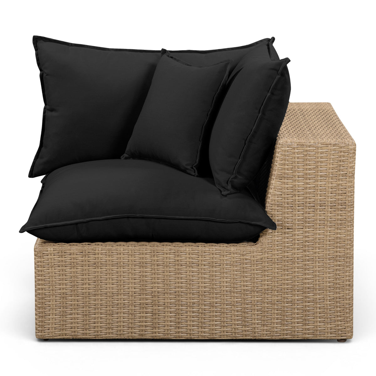 TOV Furniture Cali Black Performance Wicker Outdoor Corner Chair