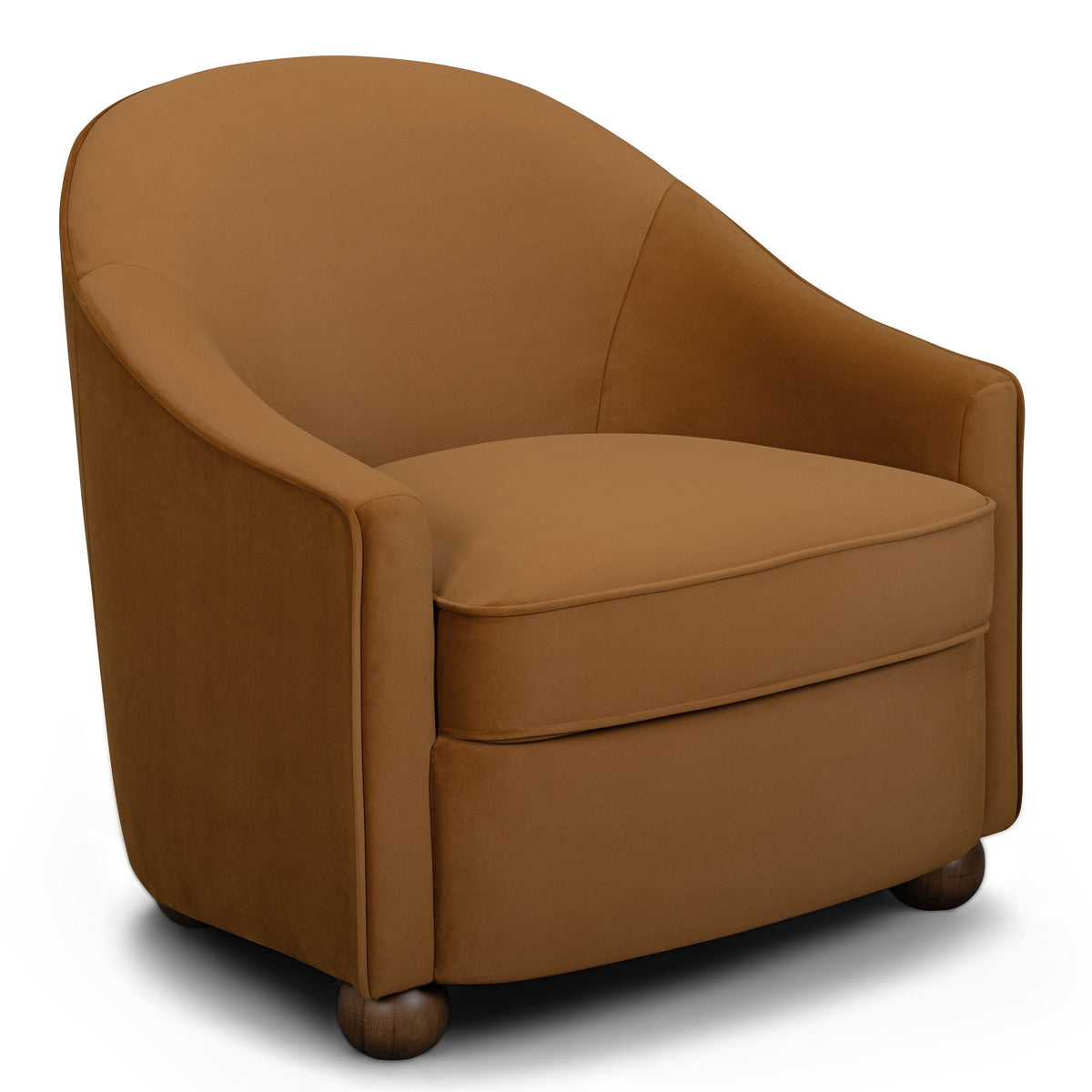 TOV Furniture Cettie Cognac Performance Velvet Accent Chair in cognac performance velvet, primary product view