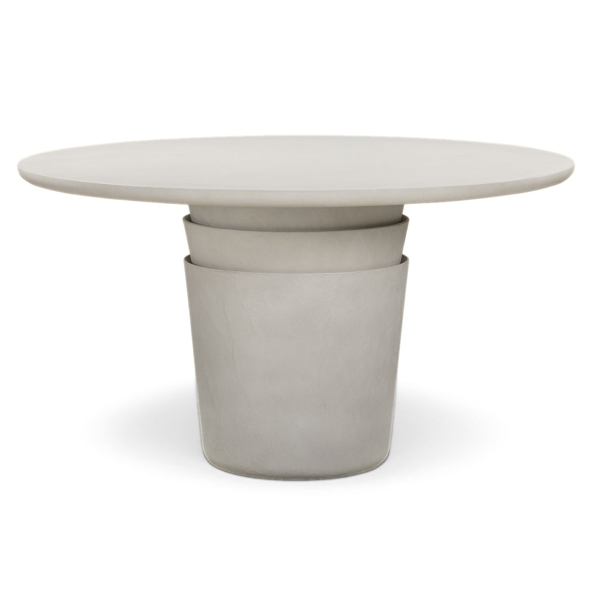 TOV Furniture Margot Light Gray Round Indoor/Outdoor Dining Table in light grey concrete finish, primary product view