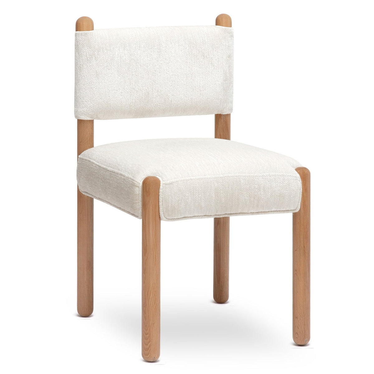 TOV Furniture Bruno Cream Performance Chenille Straight Back Dining Chair in cream chenille, primary product view