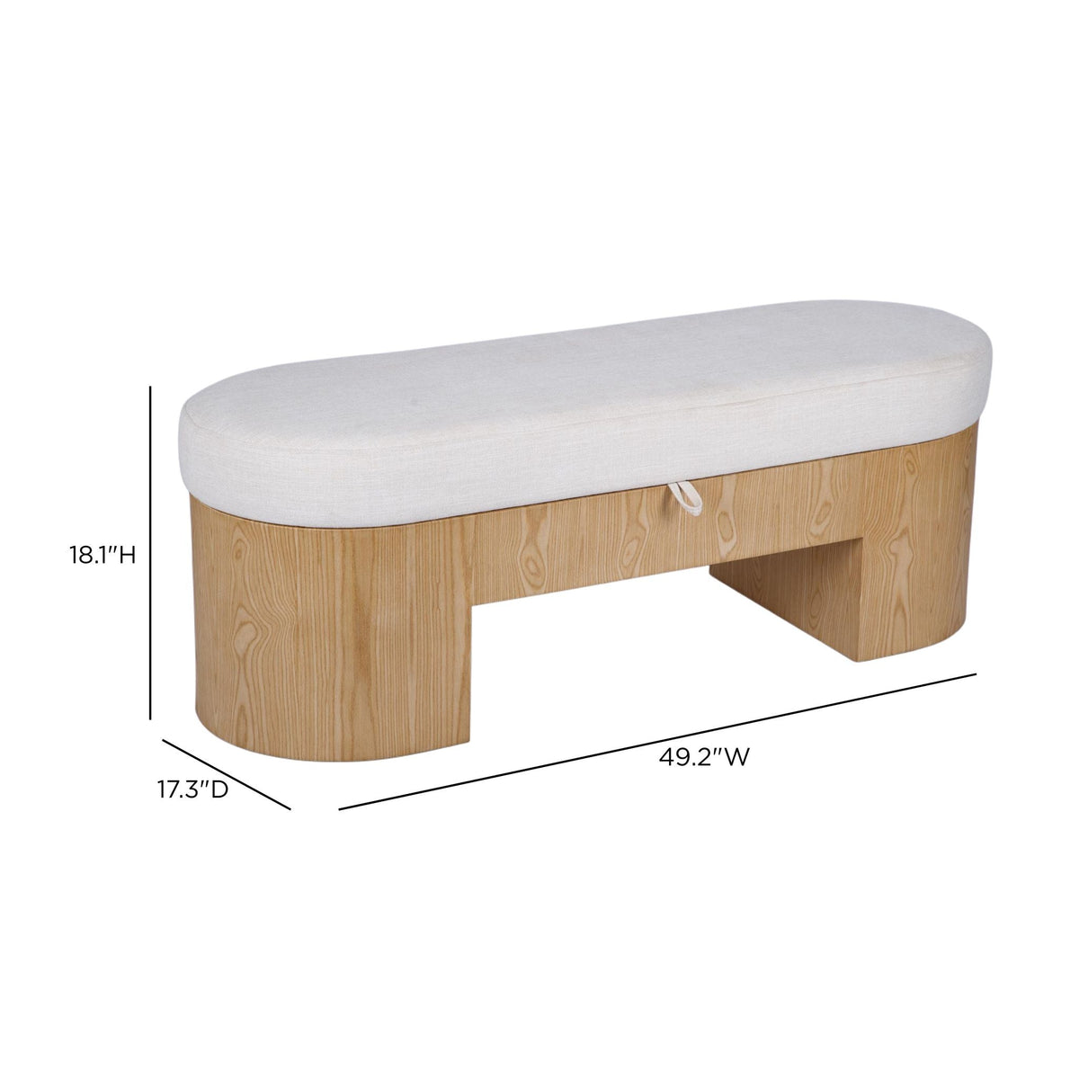 TOV Furniture Poppi Cream Performance Storage Bench