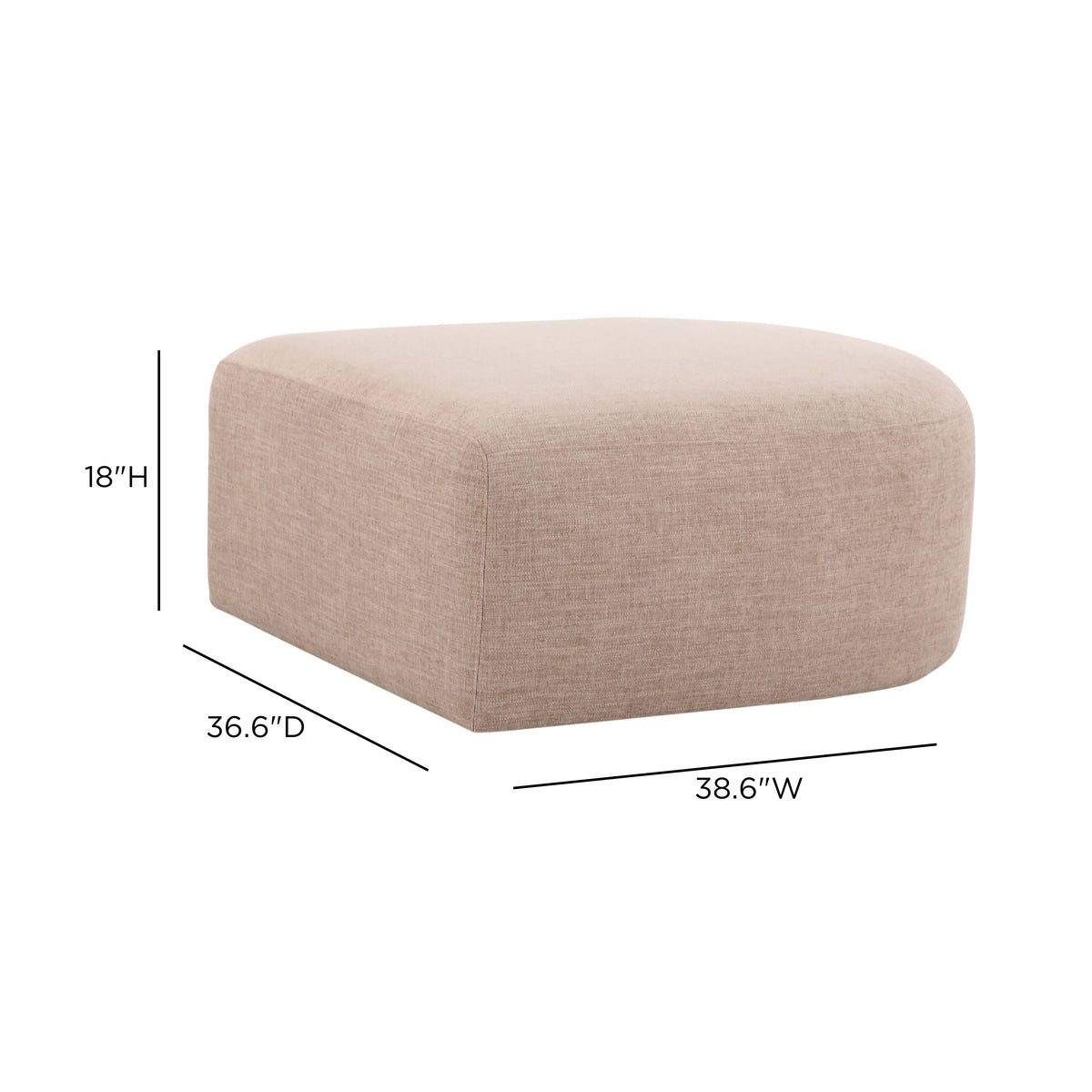TOV Furniture Gorge Tan Ottoman