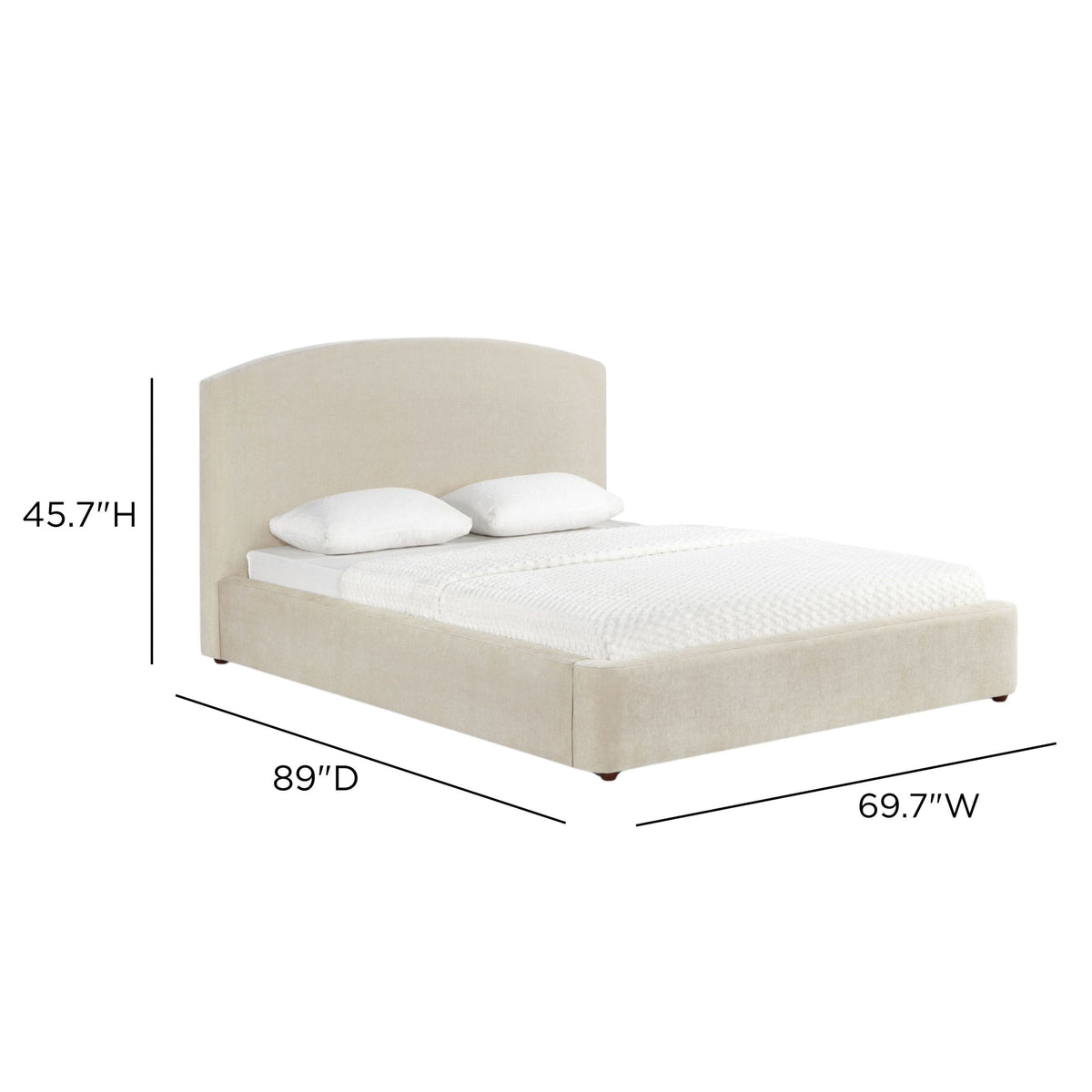 TOV Furniture Leah Cream Performance Chenille Bed