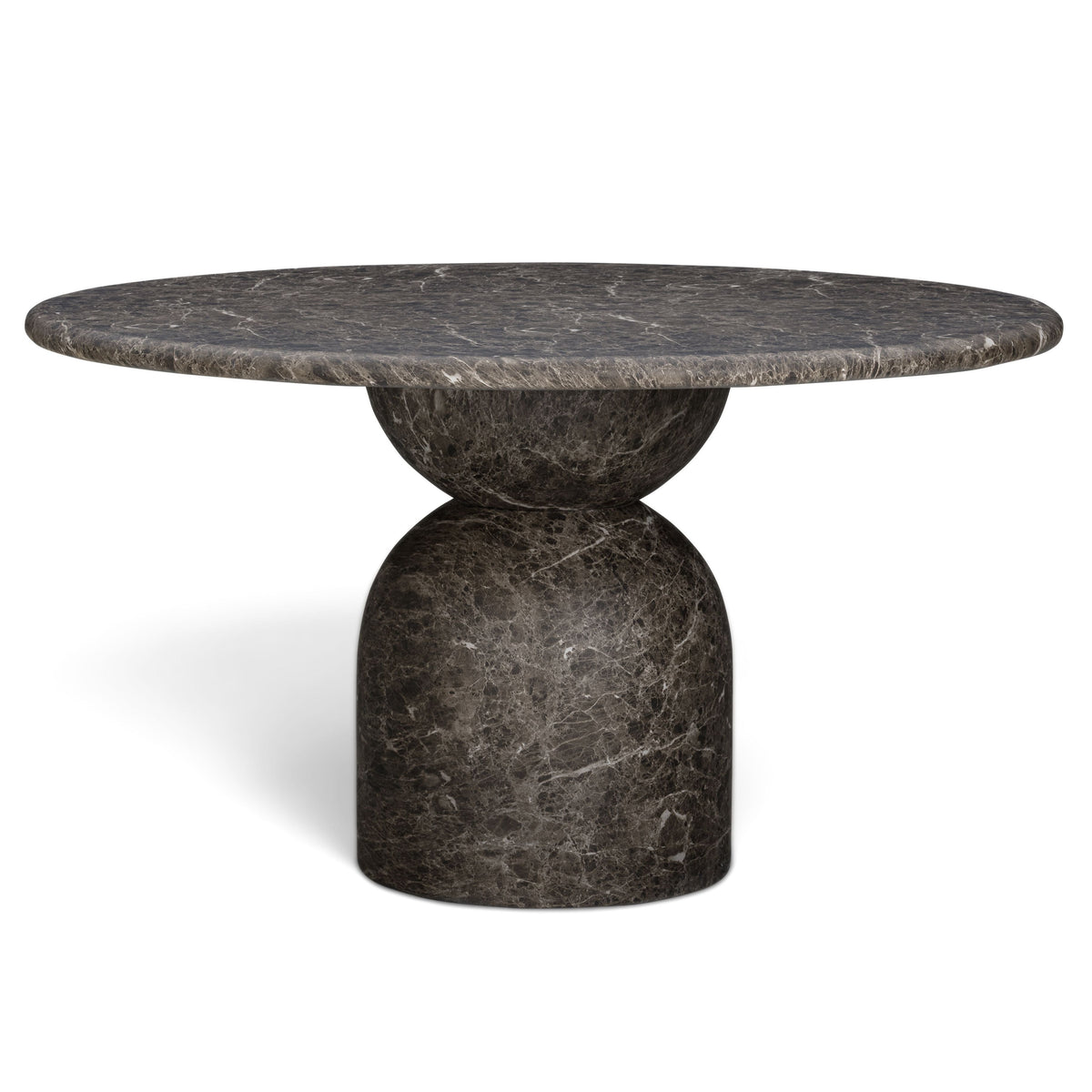TOV Furniture Cynthia Dark Concrete Indoor/Outdoor Dining Table in dark faux-marble concrete, primary product view