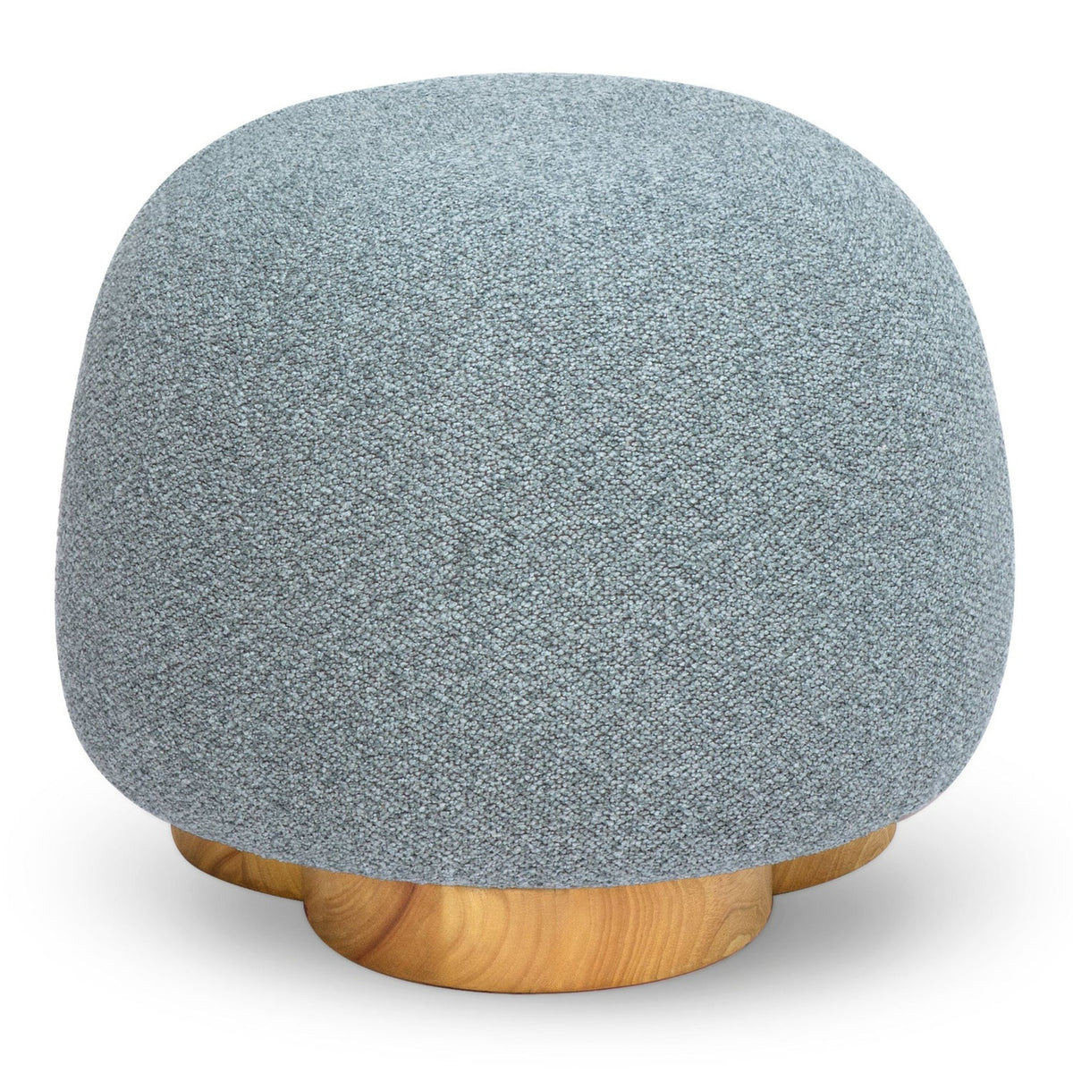 TOV Furniture Oopa Blue Boucle Swivel Ottoman