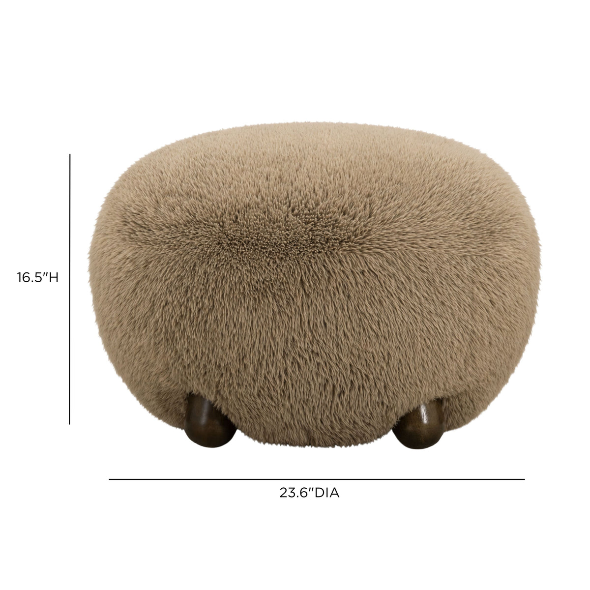 TOV Furniture Pucker Taupe Ottoman