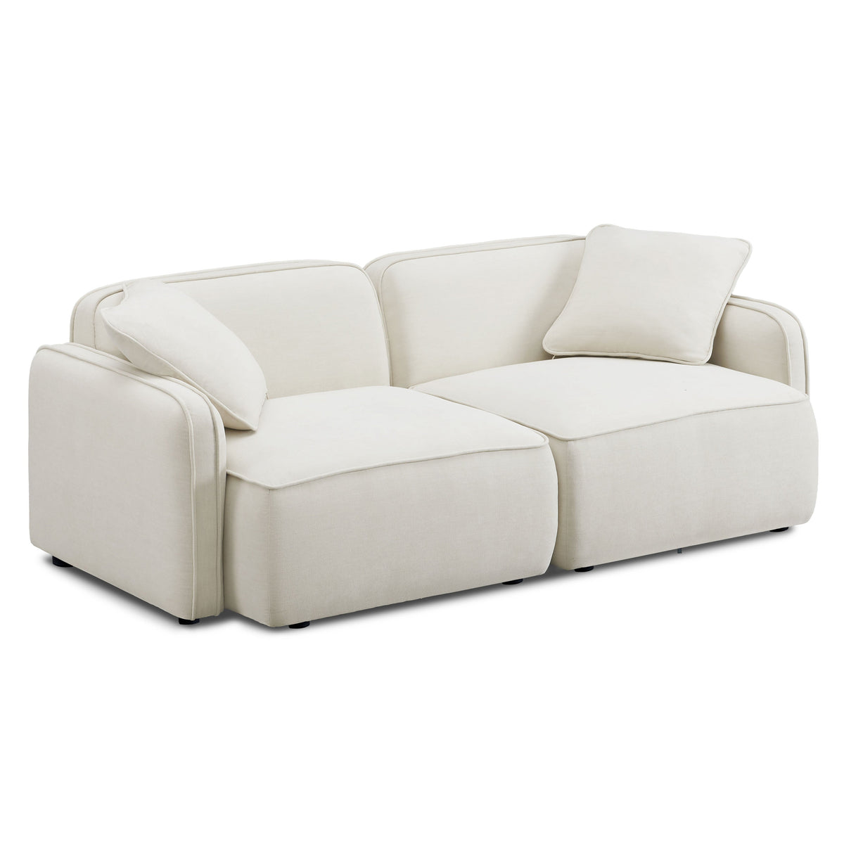 TOV Furniture Travie 78" Modular Loveseat in Sand Plywood, primary product view