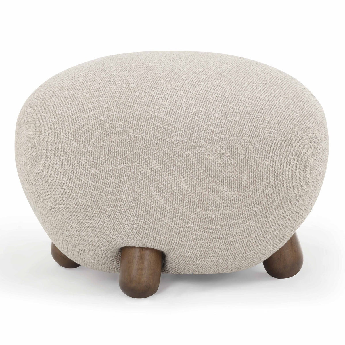 TOV Furniture Pucker Ottoman in warm grey boucle, primary product view
