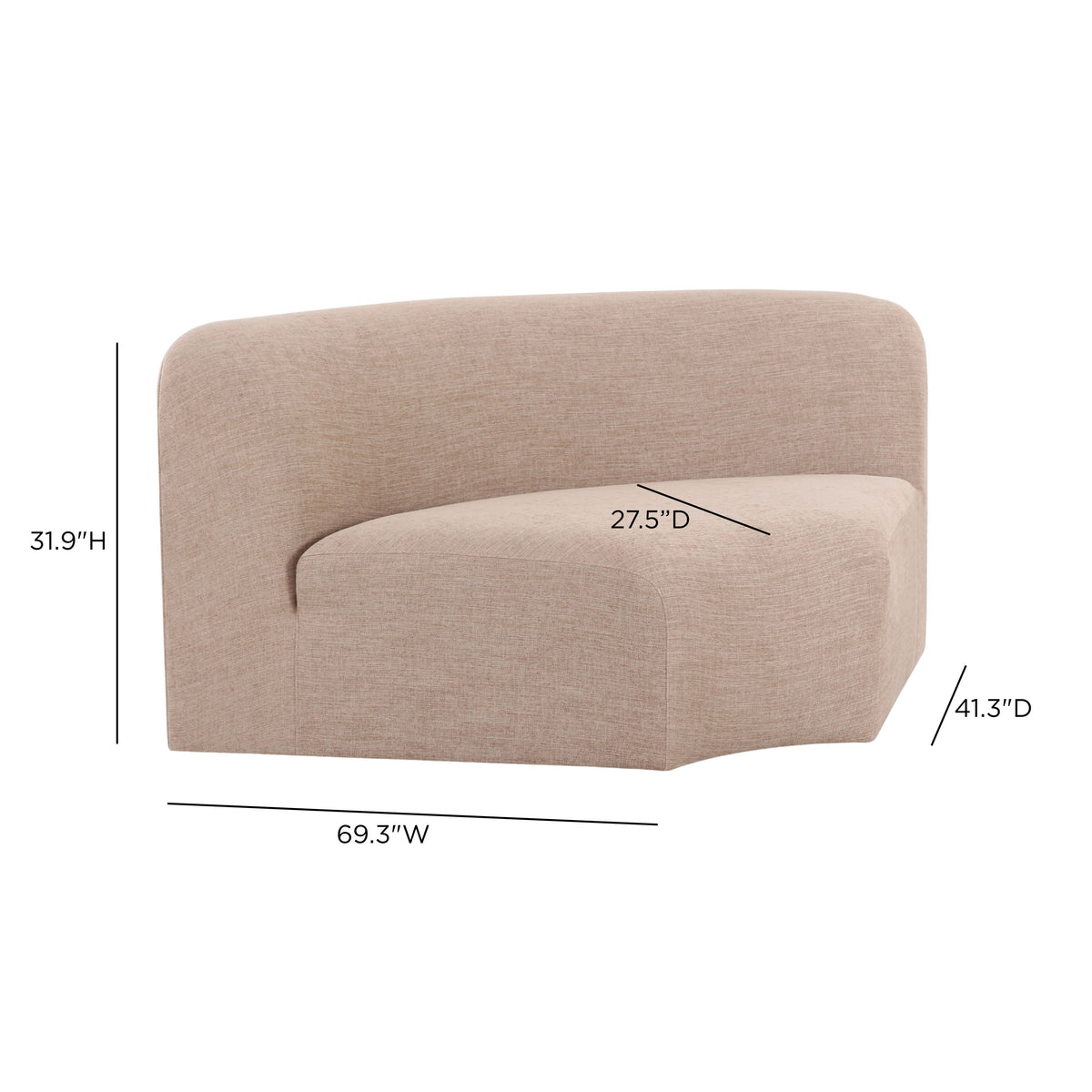 TOV Furniture Gorge Tan Modular Corner Wedge