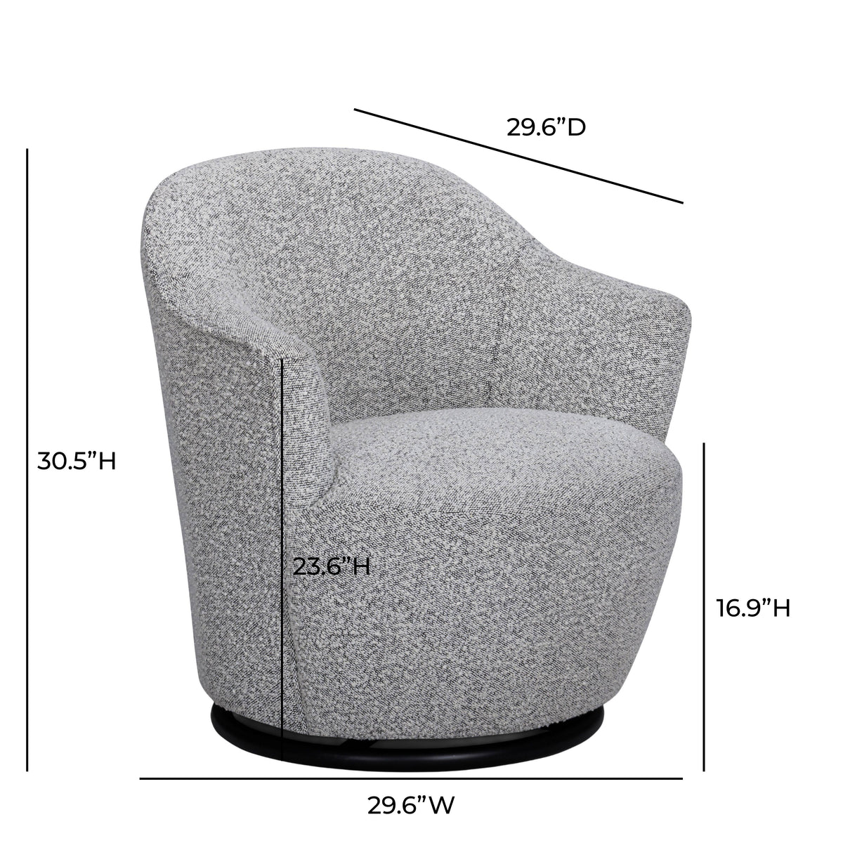 TOV Furniture Skyla Gray Swivel Chair