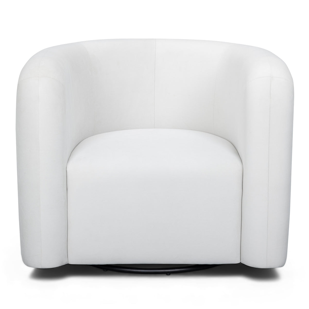 TOV Furniture Curves White Performance Velvet Swivel Chair