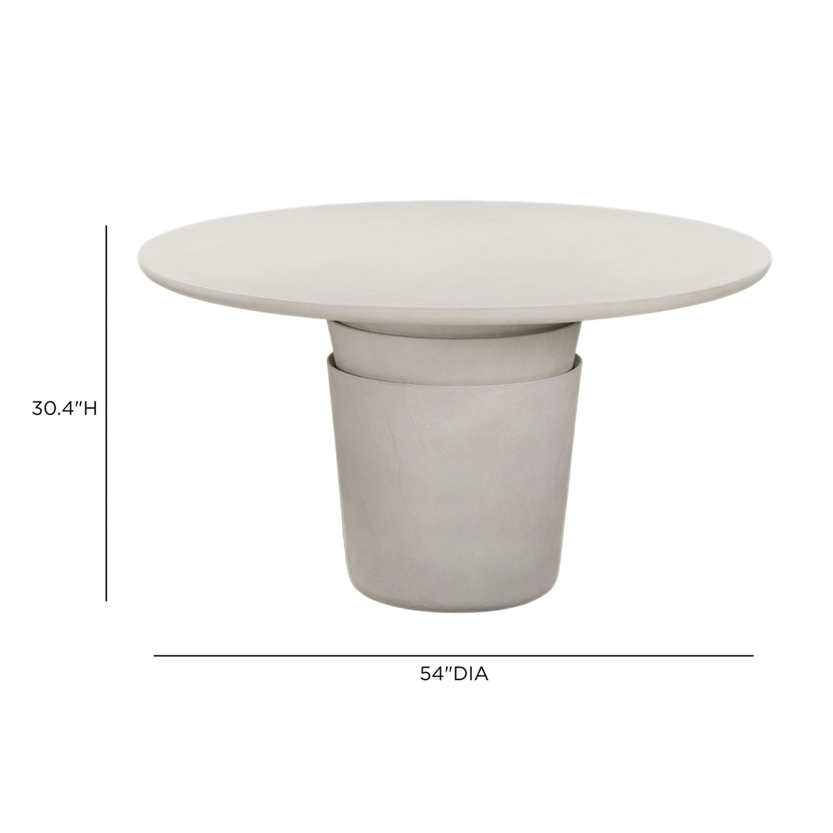 TOV Furniture Margot Light Gray Round Indoor/Outdoor Dining Table