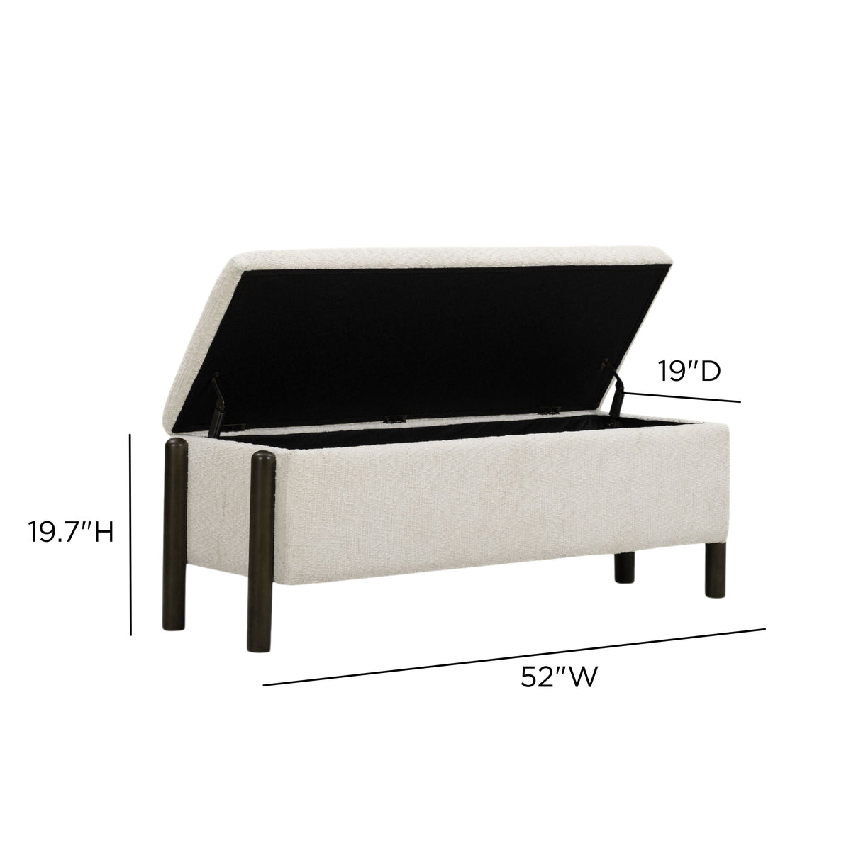 TOV Furniture Abby Nubby Cream Storage Bench