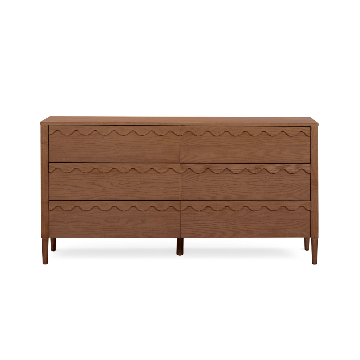 TOV Furniture Oodle 62" 6-Drawer Dresser in walnut veneer, primary product view