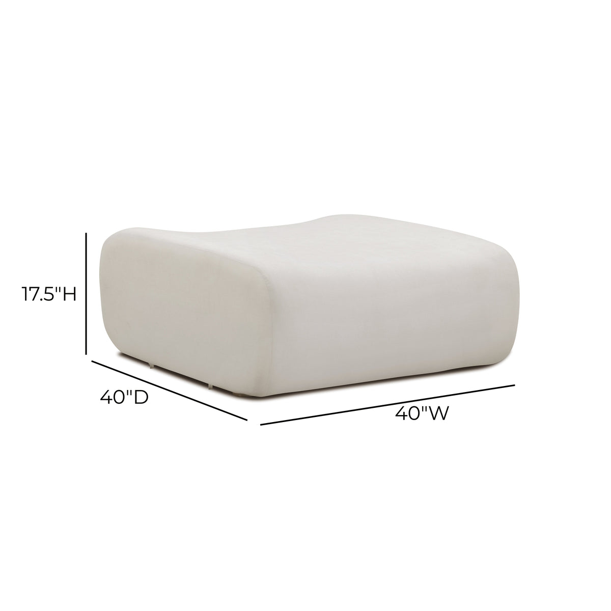 TOV Furniture Zenith Cream Upcycled Ottoman