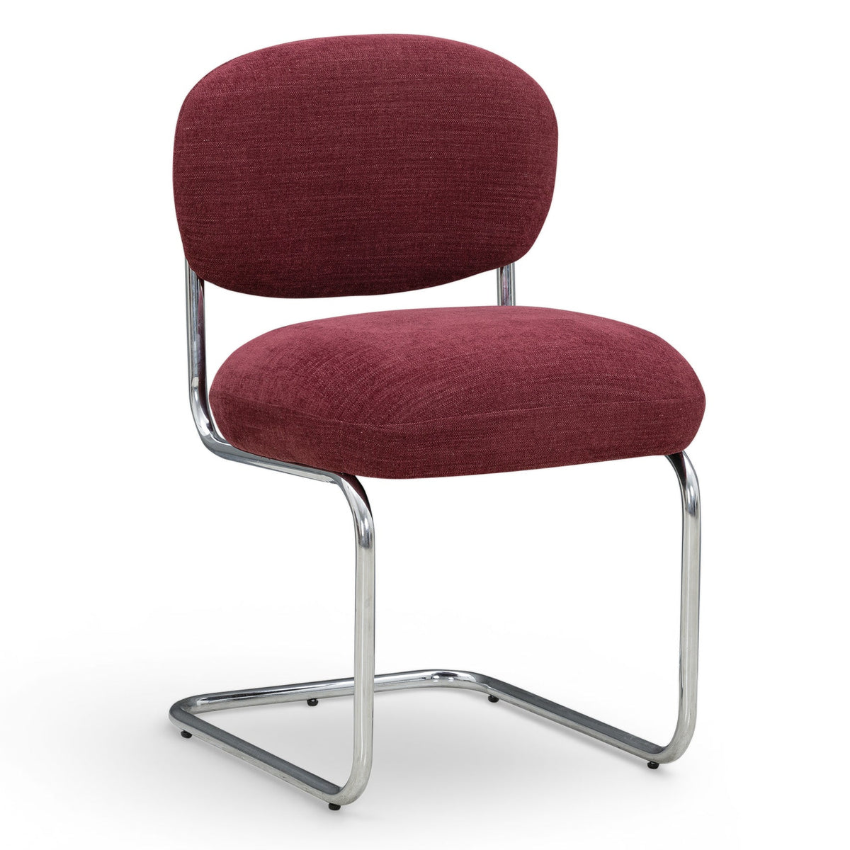 TOV Furniture Becky Red Performance Chenille Chair in red wine chenille with chrome frame, primary product view