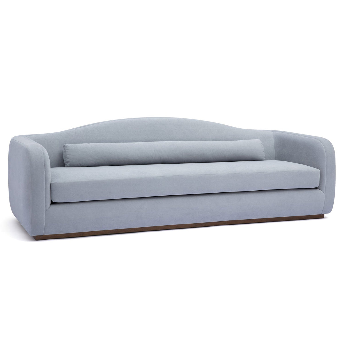 TOV Furniture Camille Baby Blue 99in Sofa in baby blue performance velvet, plinth base, primary product view