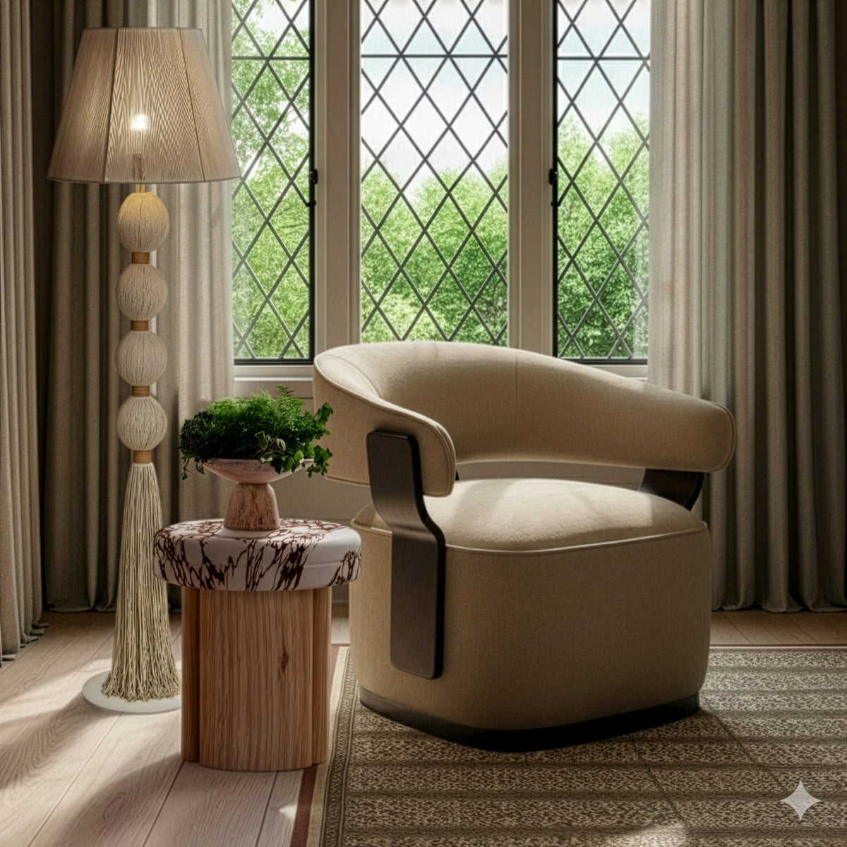 TOV Furniture Madison Stone Performance Swivel Chair