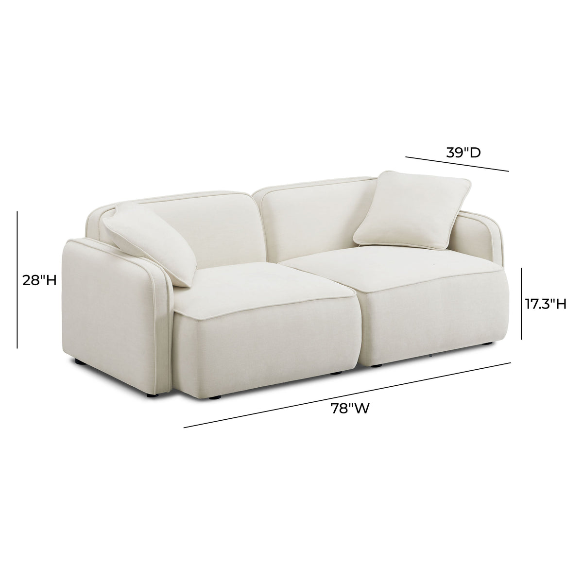 TOV Furniture Travie Sand Modular Loveseat