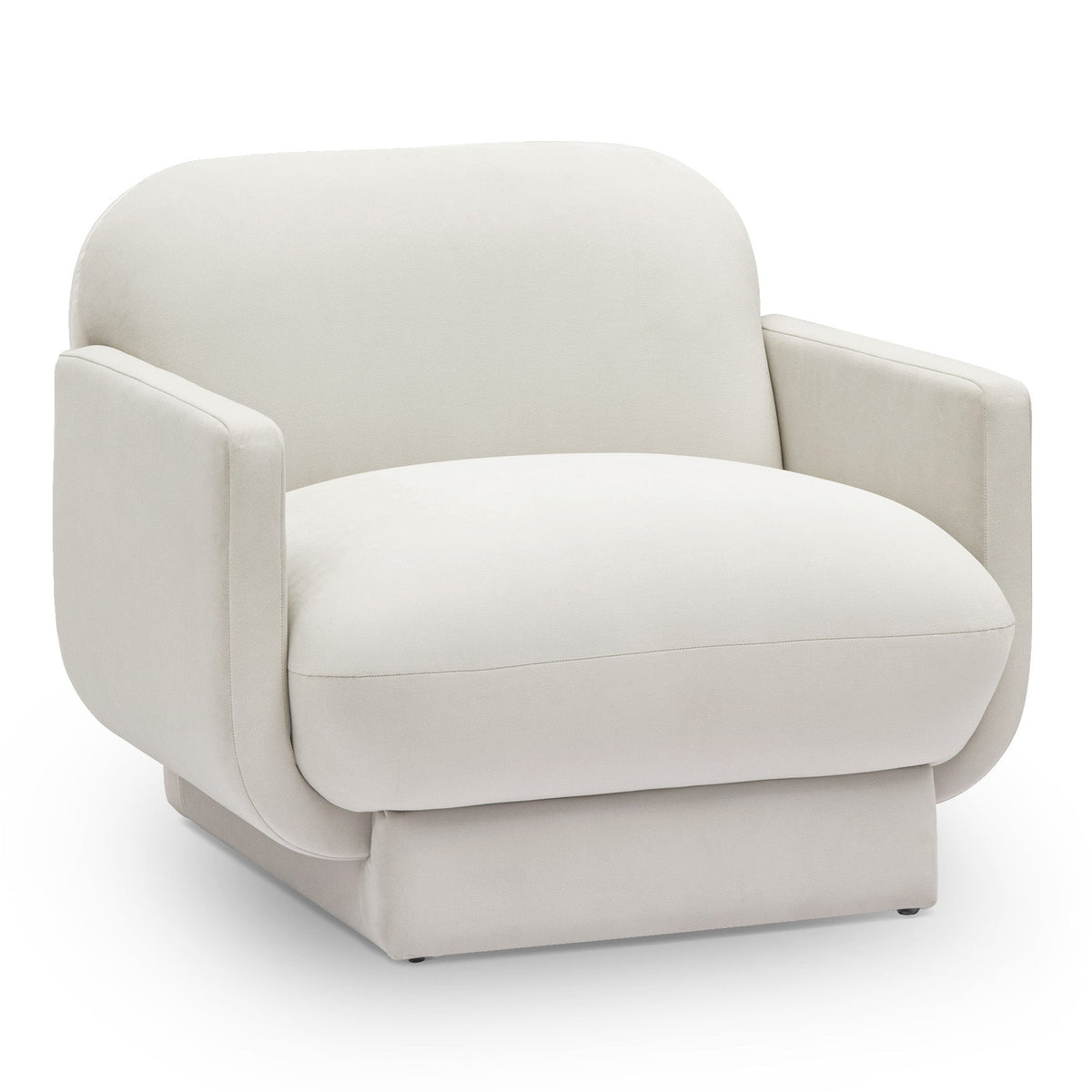 TOV Furniture Azalea Cream Performance Velvet Accent Chair in cream performance velvet over plywood, primary product view