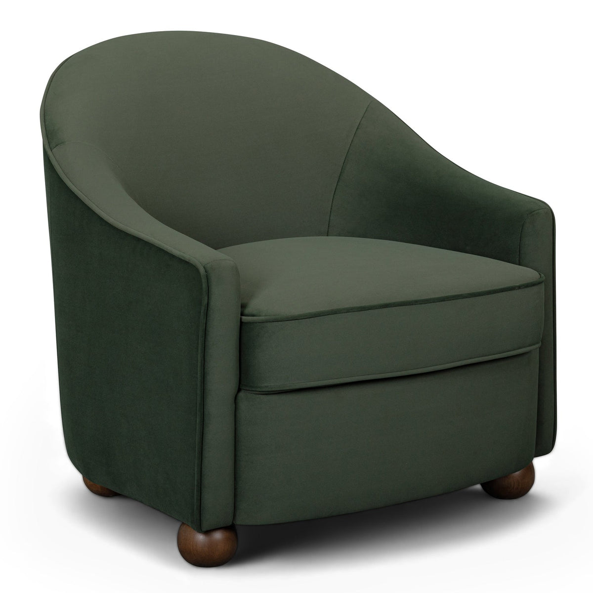 TOV Furniture Cettie Green Performance Velvet Accent Chair in green performance velvet, primary product view