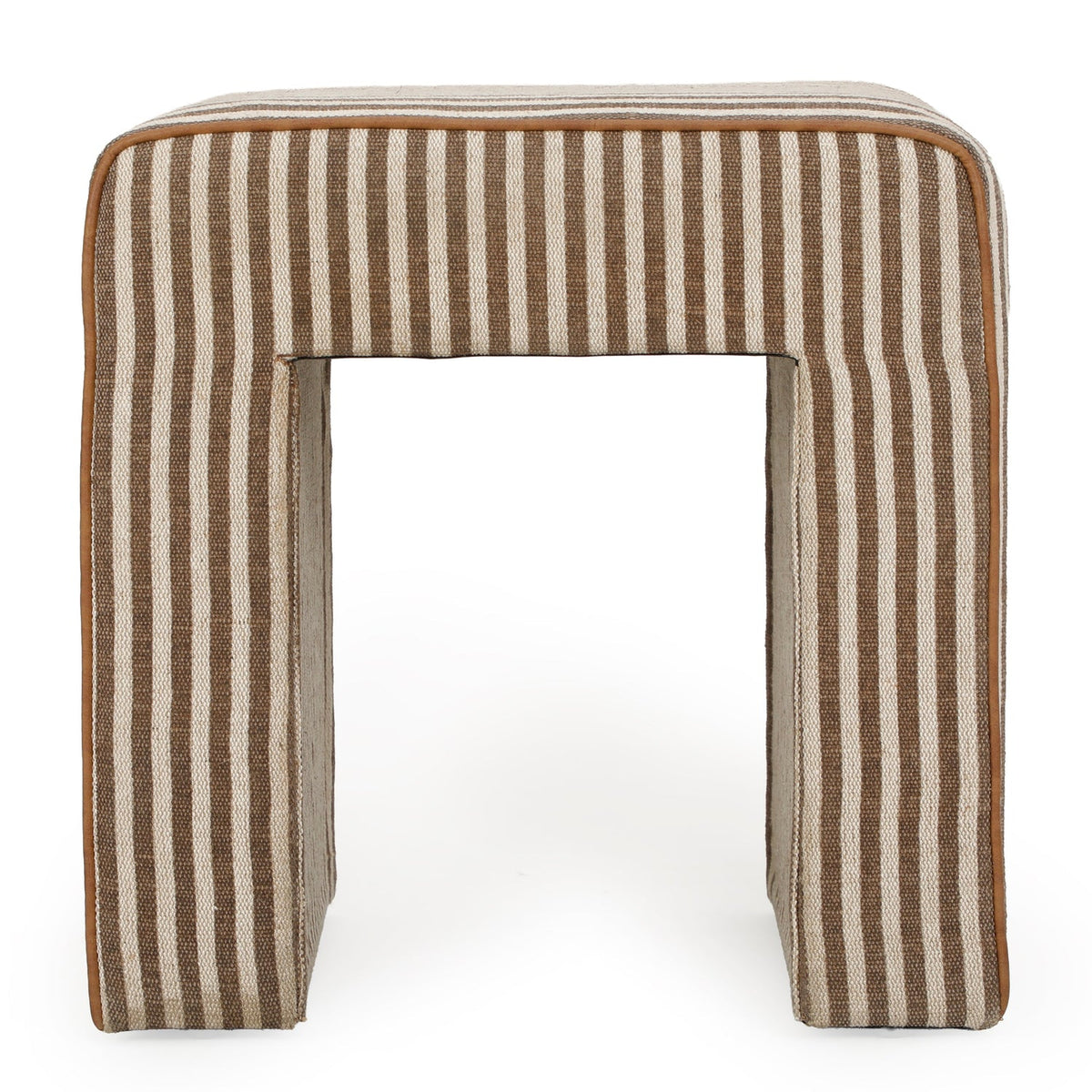 TOV Furniture Byron Brown Square Cotton Jute Ottoman