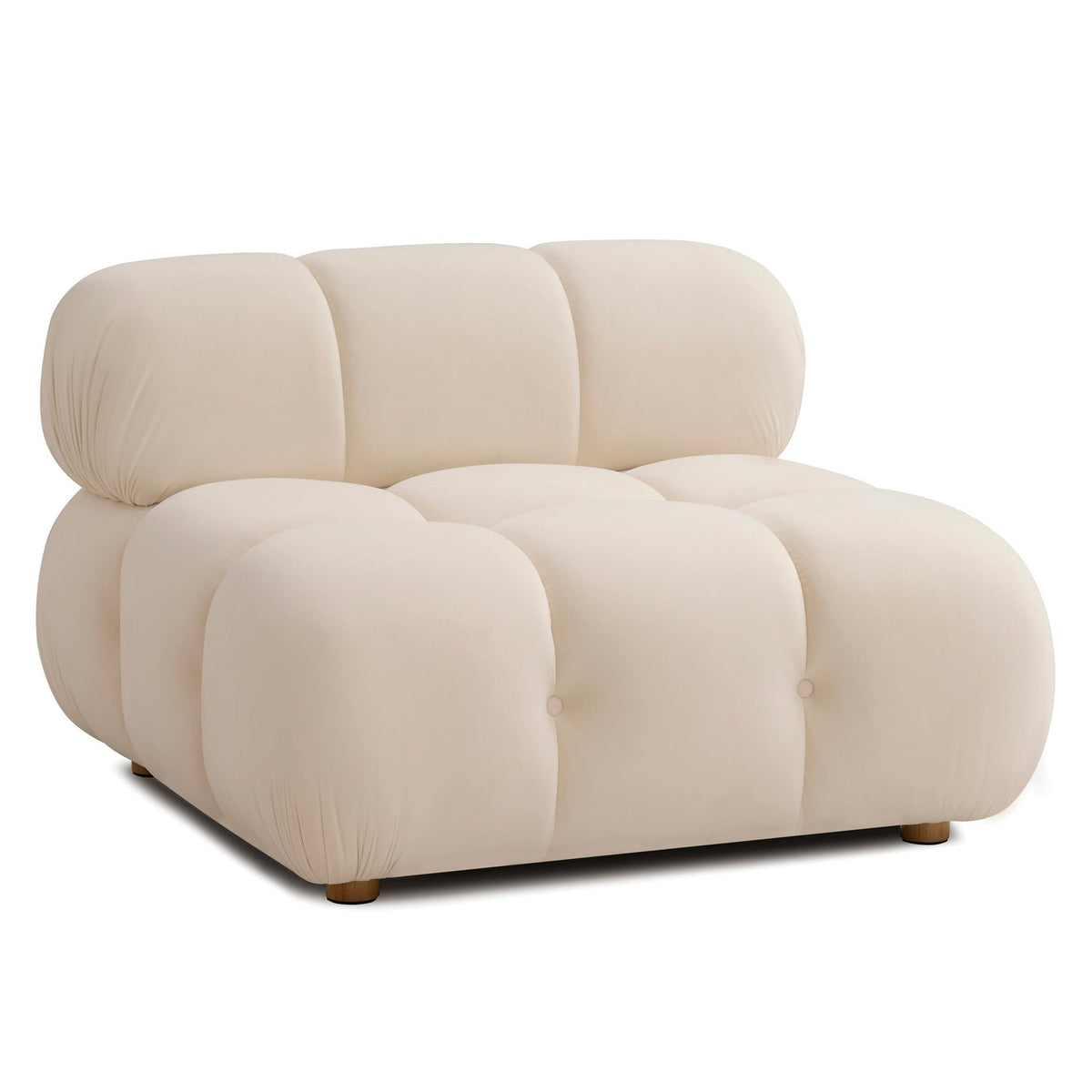 TOV Furniture Calliope Off White Performance Modular Armless Chair in off-white performance fabric, primary product view
