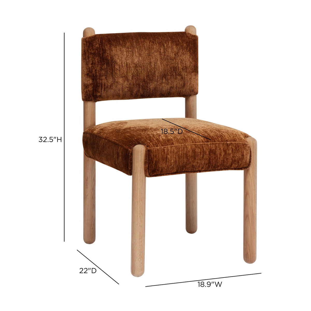 TOV Furniture Bruno Bronze Performance Chenille Straight Back Dining Chair